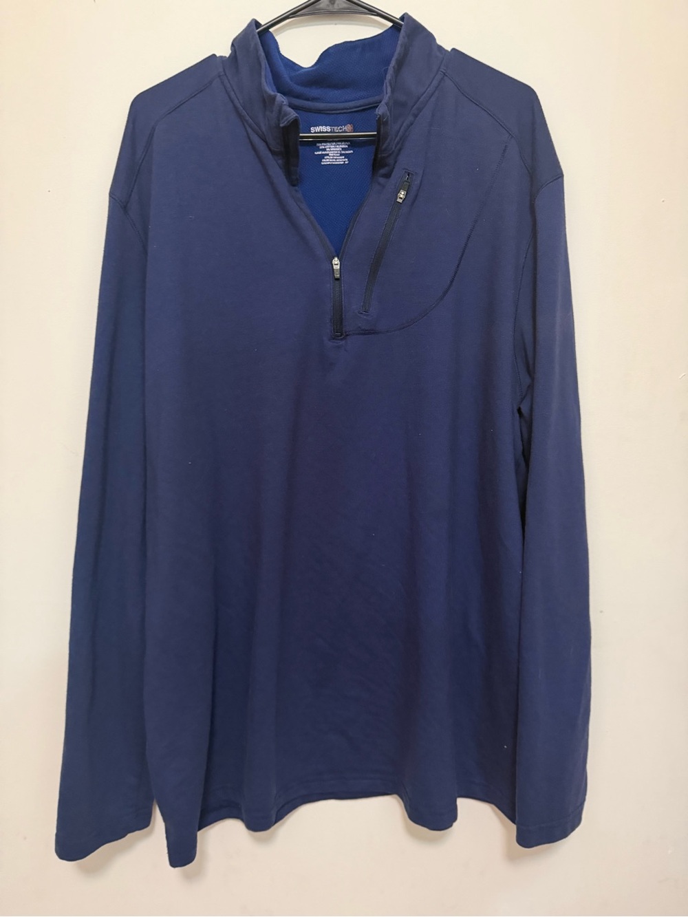 Swiss Tech Navy Half-Zip Pullover with Zip Chest Pocket